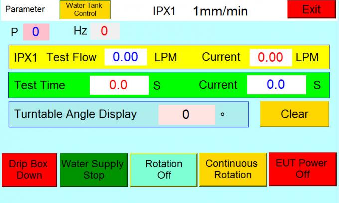 IEC 60529 τοποθετημένος τοίχος εξοπλισμός δοκιμής κιβωτίων σταλαγματιάς IPX1 και IPX2 κάθετος 0