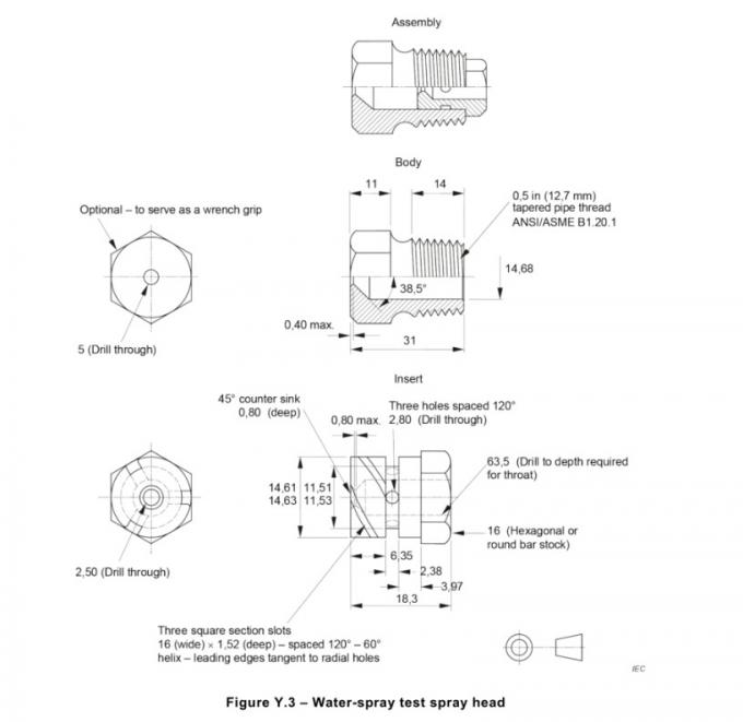 UL60507 για τις χειρωνακτικές συσκευές δοκιμής ψεκασμού νερού ελέγχου λαμπτήρων με 3 κεφάλια ψεκασμού UL 1